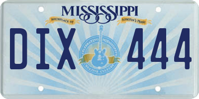 MS license plate DIX444