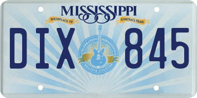 MS license plate DIX845