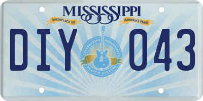 MS license plate DIY043