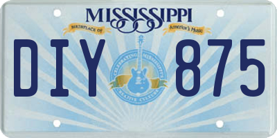 MS license plate DIY875