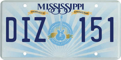 MS license plate DIZ151
