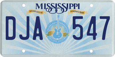 MS license plate DJA547