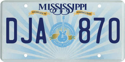 MS license plate DJA870