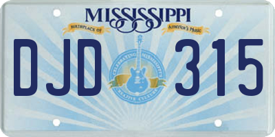 MS license plate DJD315