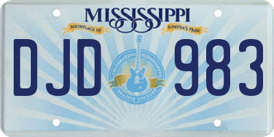 MS license plate DJD983