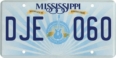 MS license plate DJE060