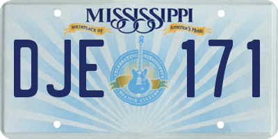 MS license plate DJE171