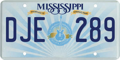MS license plate DJE289
