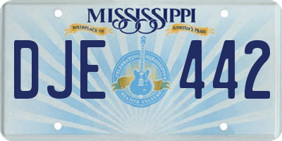MS license plate DJE442