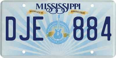 MS license plate DJE884