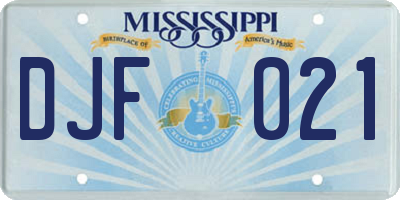 MS license plate DJF021