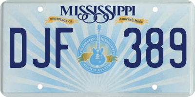 MS license plate DJF389