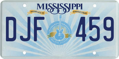 MS license plate DJF459