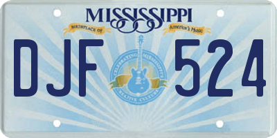 MS license plate DJF524