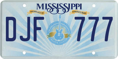 MS license plate DJF777