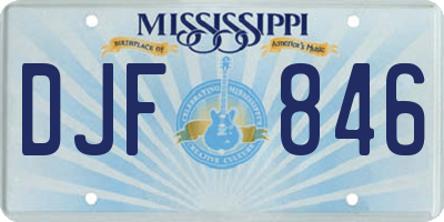 MS license plate DJF846
