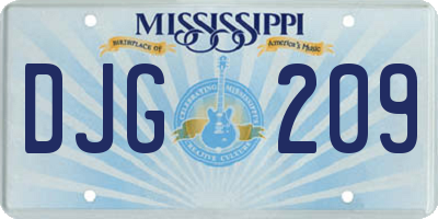 MS license plate DJG209