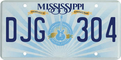 MS license plate DJG304