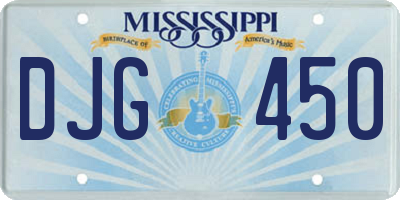 MS license plate DJG450