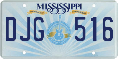MS license plate DJG516