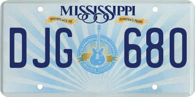 MS license plate DJG680
