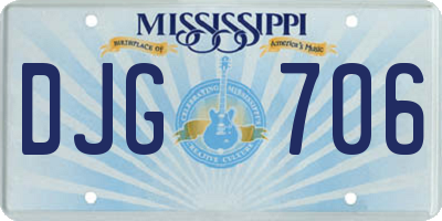 MS license plate DJG706