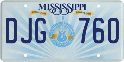 MS license plate DJG760