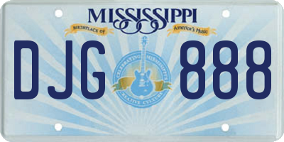 MS license plate DJG888