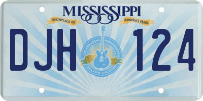 MS license plate DJH124