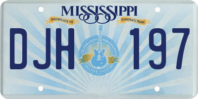 MS license plate DJH197