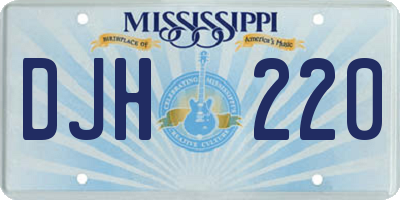 MS license plate DJH220
