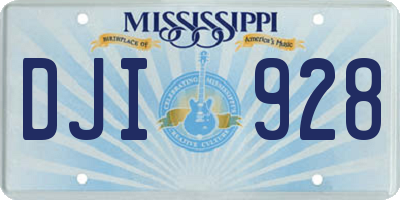 MS license plate DJI928