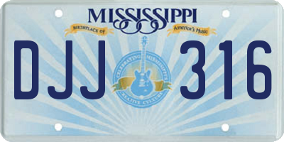 MS license plate DJJ316