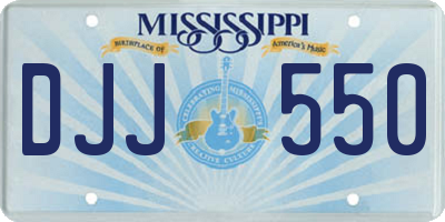 MS license plate DJJ550