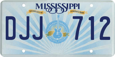 MS license plate DJJ712