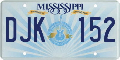 MS license plate DJK152