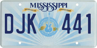MS license plate DJK441