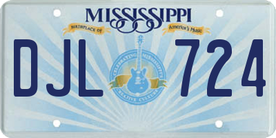 MS license plate DJL724