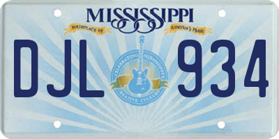MS license plate DJL934