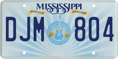 MS license plate DJM804