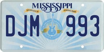 MS license plate DJM993