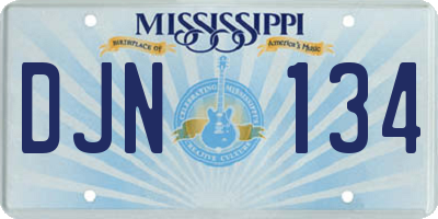 MS license plate DJN134
