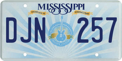 MS license plate DJN257