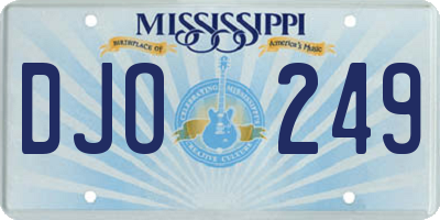 MS license plate DJO249