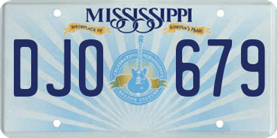 MS license plate DJO679