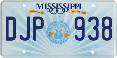 MS license plate DJP938