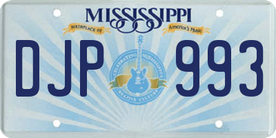 MS license plate DJP993