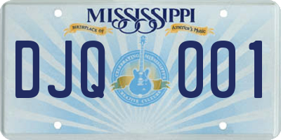 MS license plate DJQ001