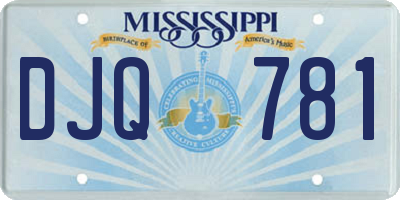 MS license plate DJQ781