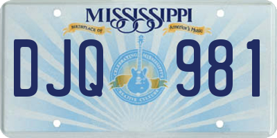 MS license plate DJQ981